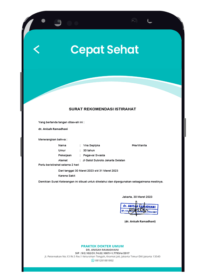 terima surat sakit